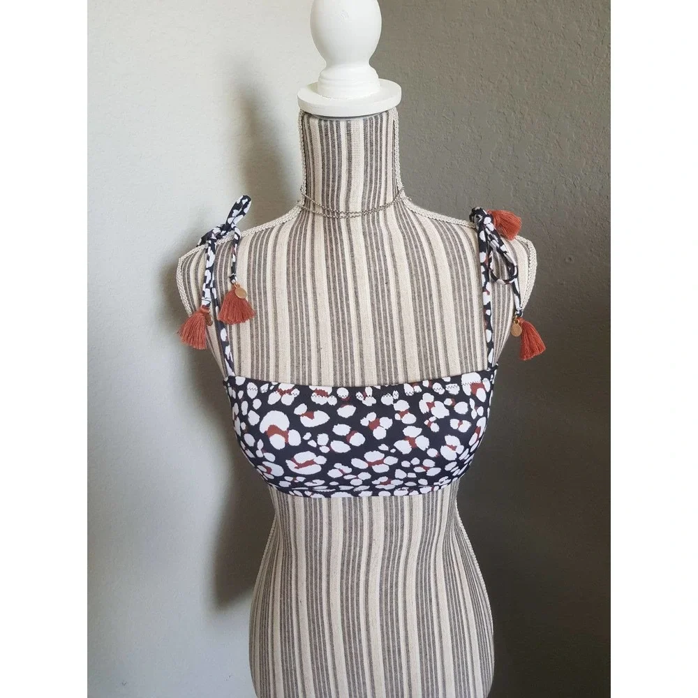 Jessica Simpson spotted tassel bikkini top nwt
